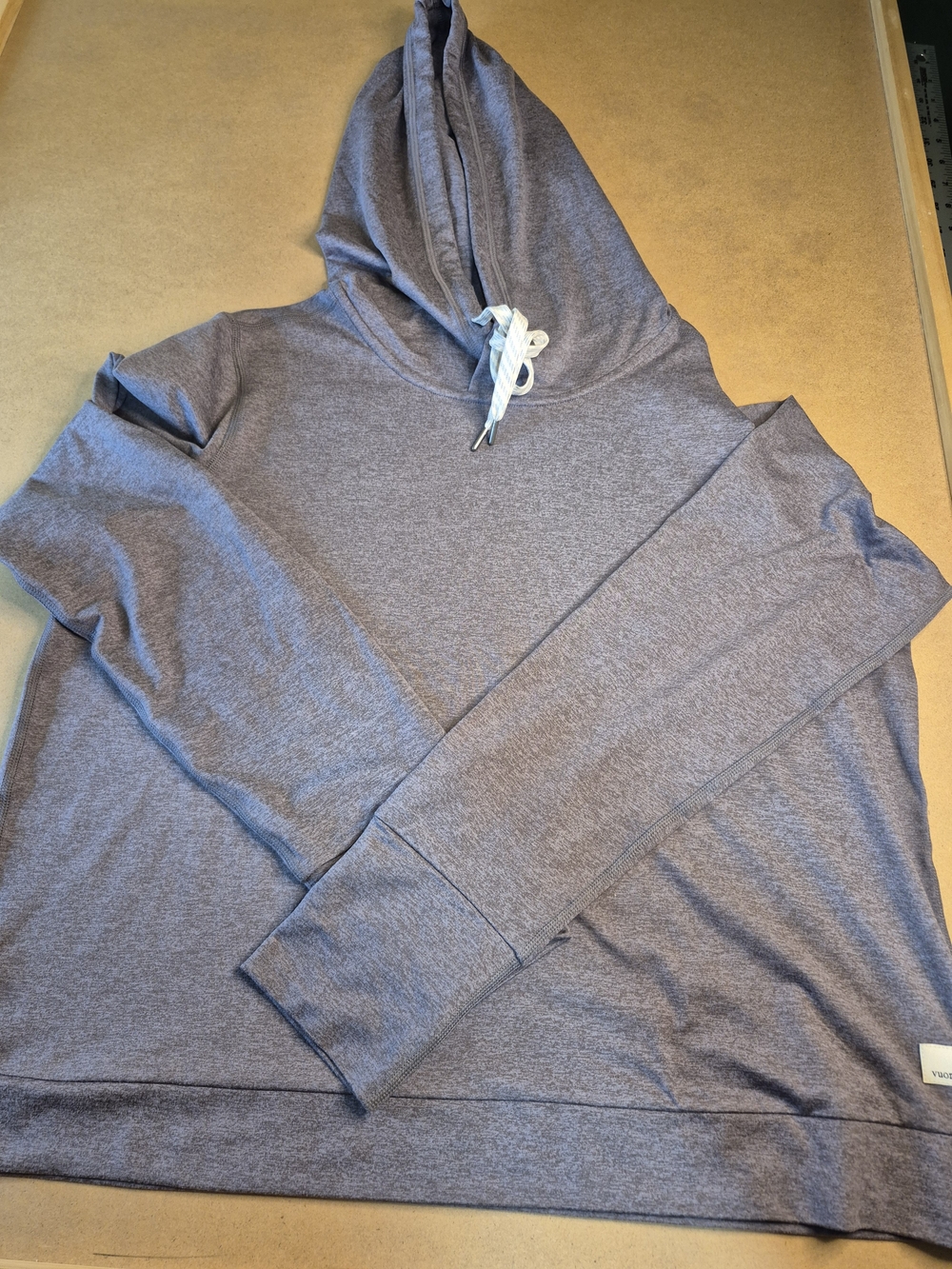Vuori Heather Lavender Hooded Long-Sleeve Shirt